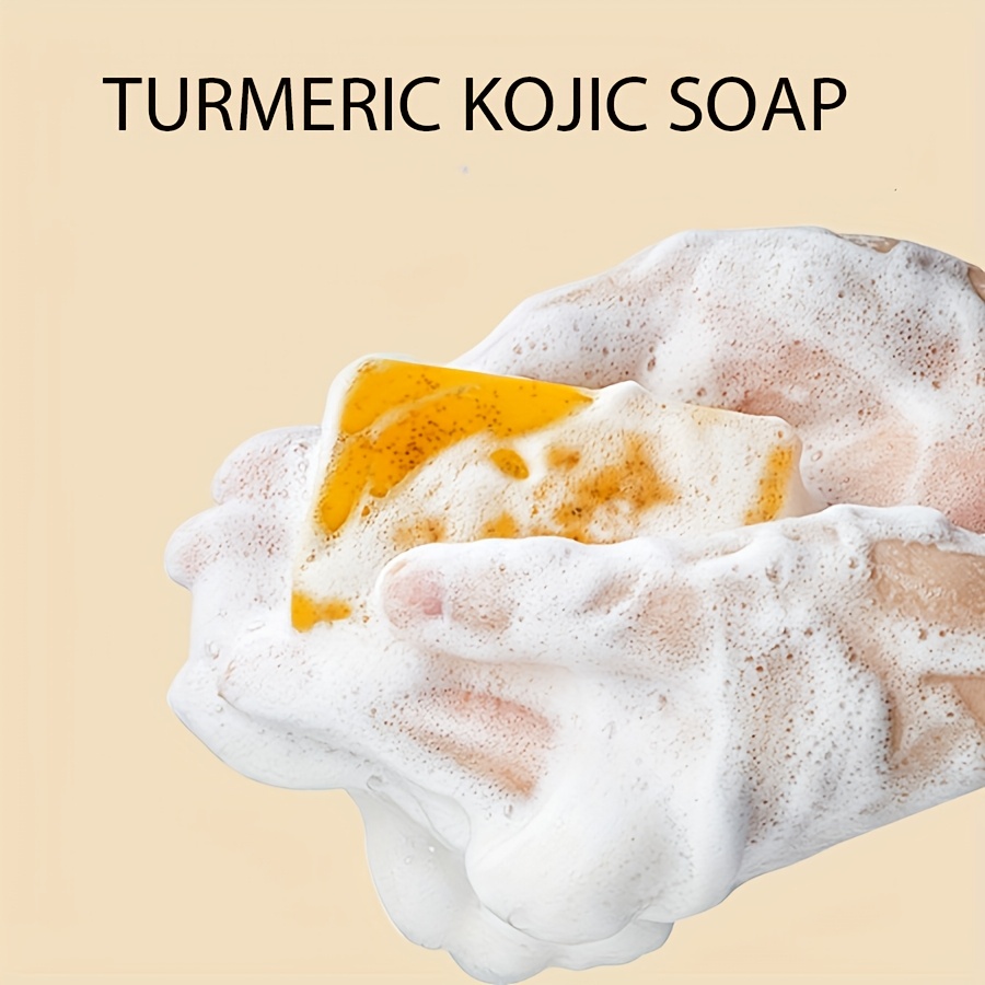 5 pack unisex adult turmeric kojic acid each moisturizing deep cleansing bar for types alcohol free with natural scent for face body details 4