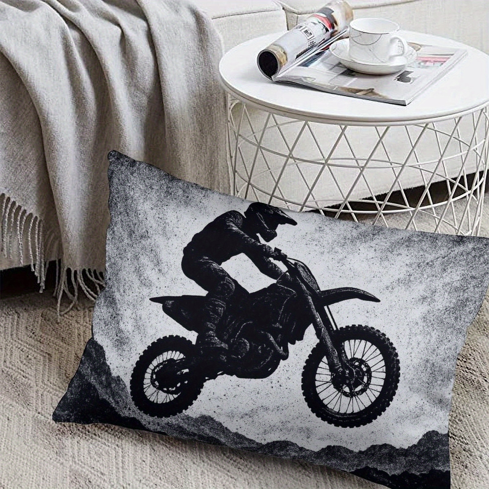 TEMU 2d Flat - 1pc, Dirt Designed Decorative Pillow Cover For Bedroom Sofa Couch (single-sided 2d Flat Printing, No Embroidery, Polyester, Pillow