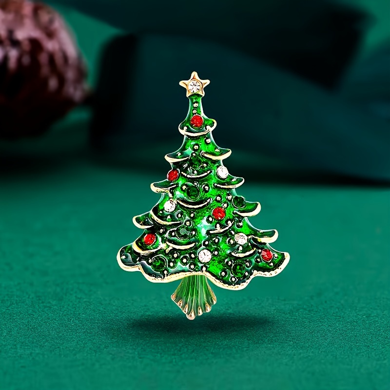 

Enamel Christmas Tree Brooch Pin - , For Dresses, , Sweaters, Scarves, Shawls, , - For And