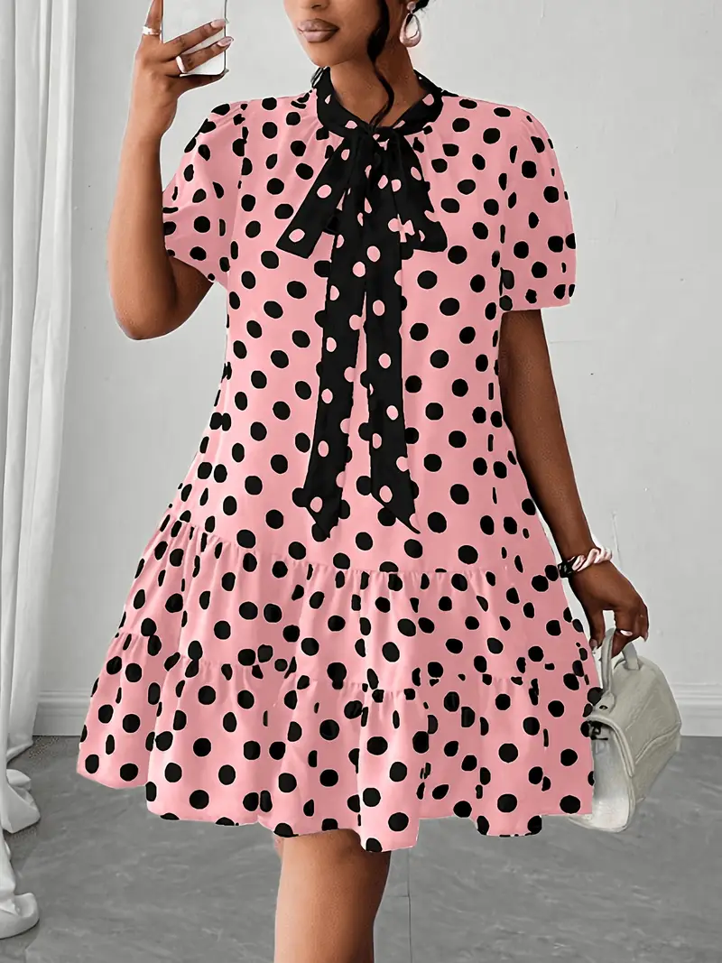 red and white polka dot dress plus size Red and white polka dot satin plus size dress