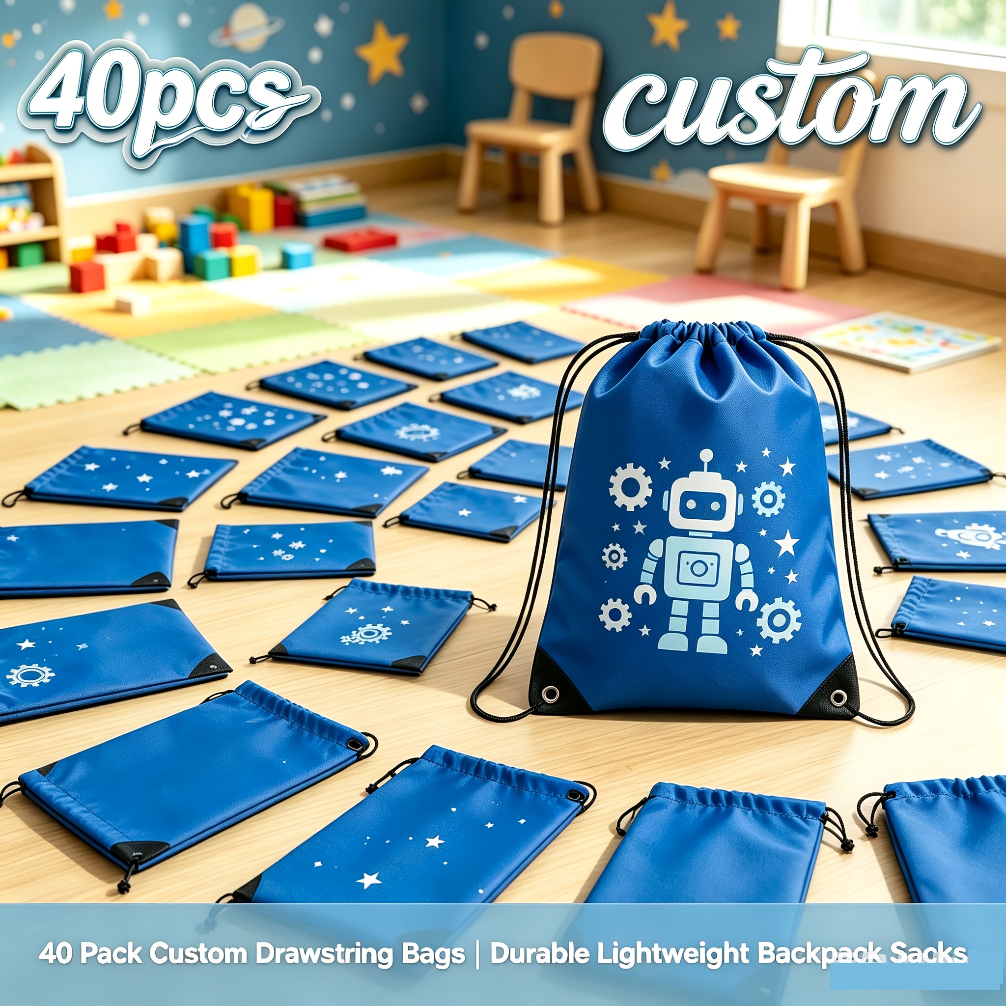 40pcs Customizable Climbing Rope Bag, Durable Polyester Material