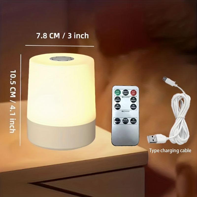 TEMU A Led Touch Bedside Lamp, Usb Rechargeable, With 3 Adjustable Light Colors And Dimming, Suitable For Bedrooms, Living Rooms, Dim Environments,