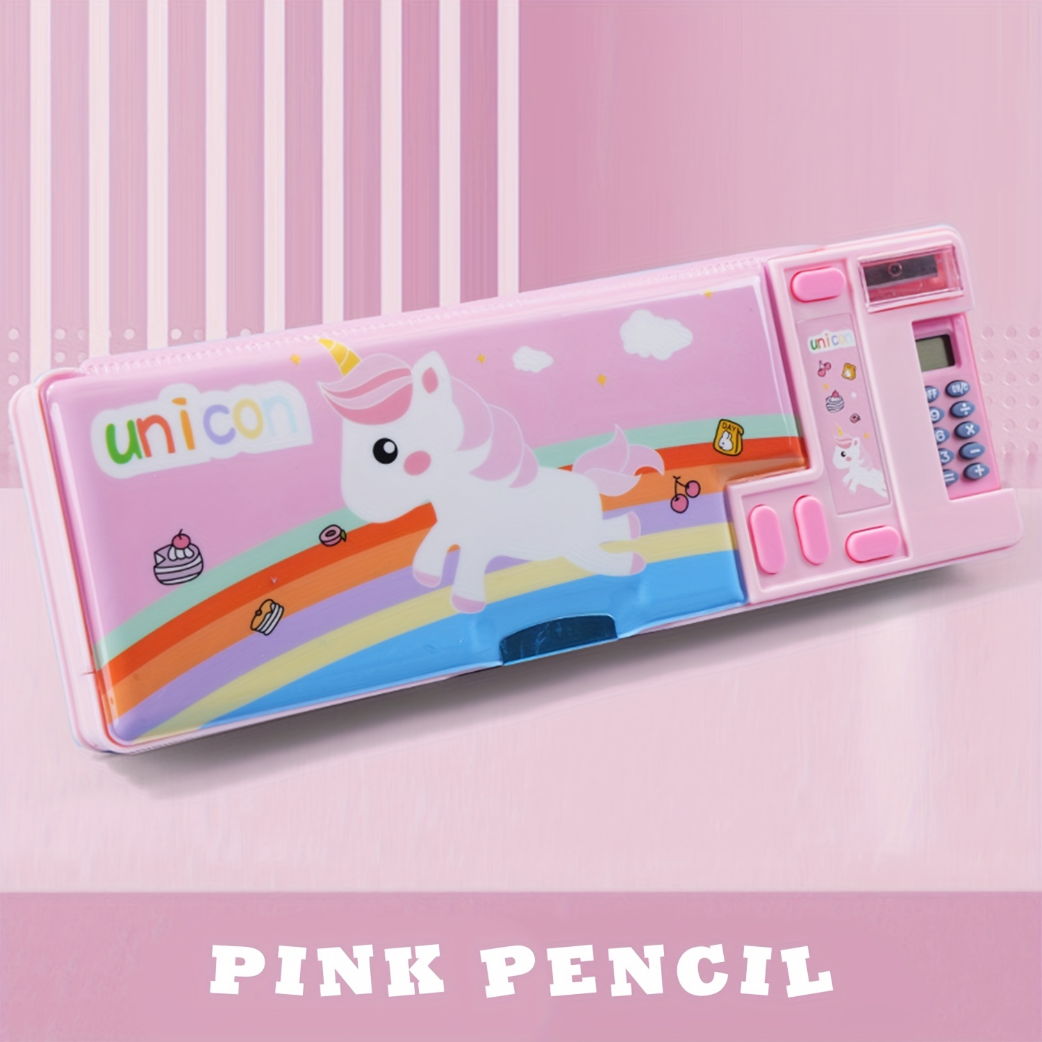 

Kids Multifunctional Pencil Case With Calculator, Desk Organizer For Pens, Pencils, Markers, Office Supplies, Designs