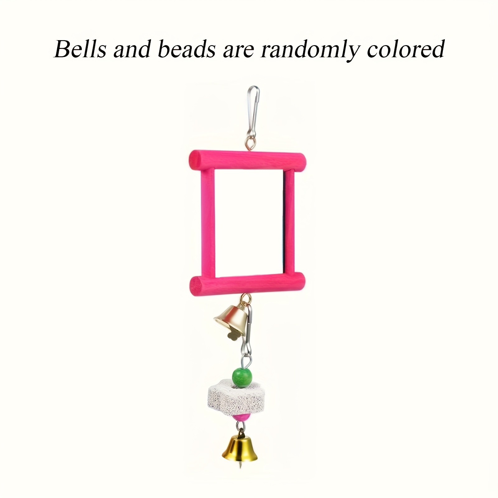 TEMU 1set Chicken Toys For Coop, Colorful Chicken Mirror Toys With Bells, Fun Swing Mirror, Bells And Beads Are Colored
