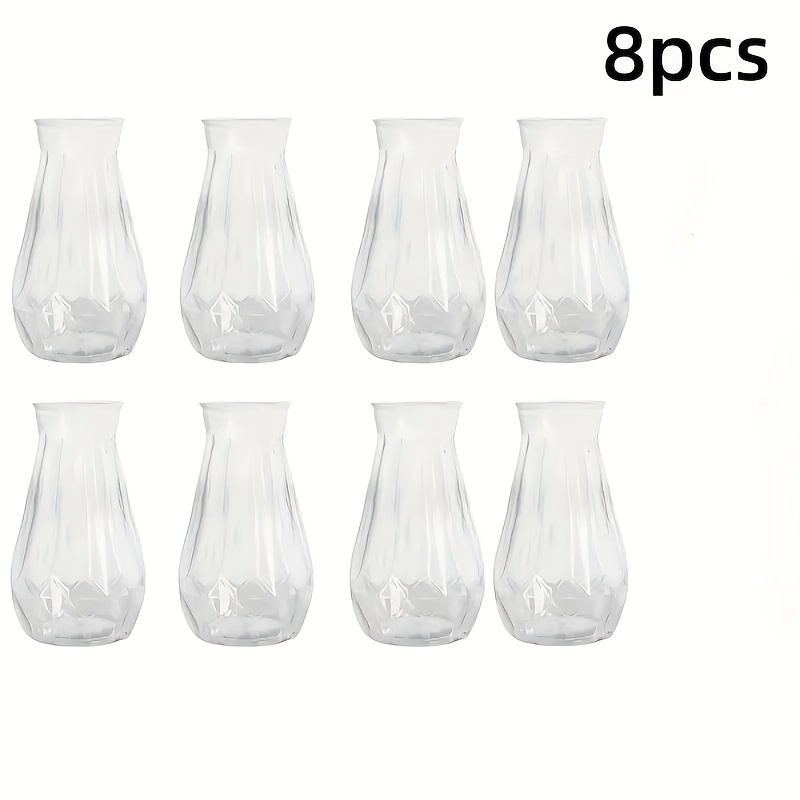 Image of 8pcs Vintage Transparent Hydroponic Vases, Home Desktop Decorative Craft Ornaments, Mini Small Vases. Suitable For Weddings, Dinners, Event Tables, Centerpieces, Vintage, Farmhouse, And Country Styles
