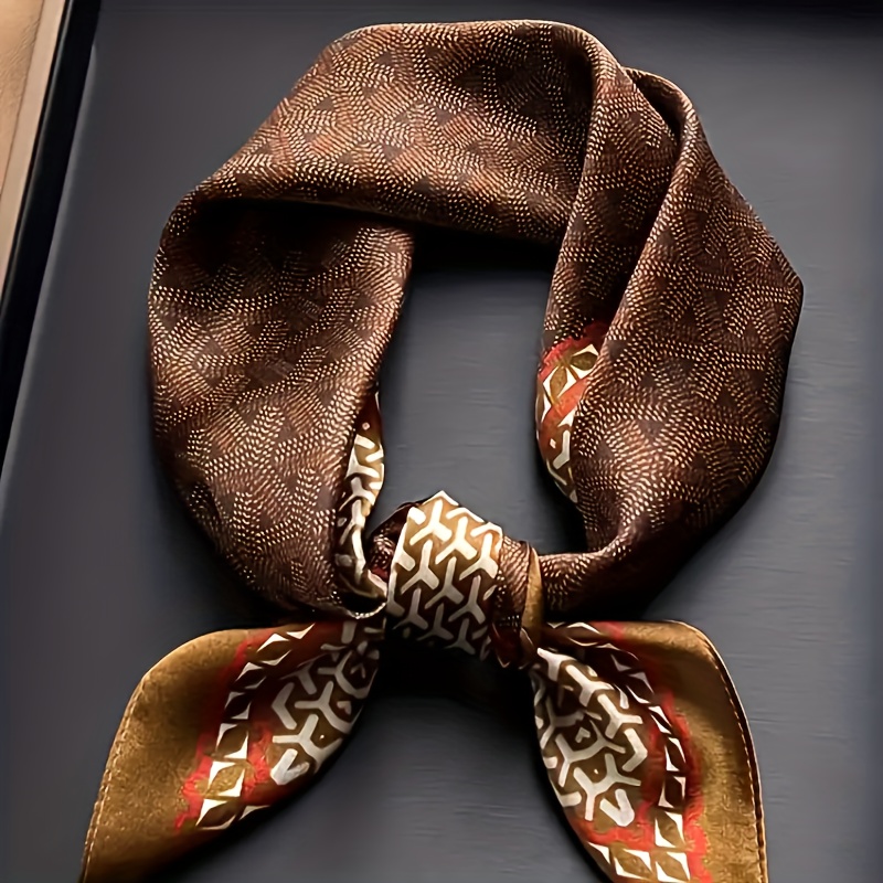 100% Suitable For Mature Style - Print Retro Square Shawl, Luxury & Elegant Horse-themed Accessory For Blouses, Wraps, Coifs - Hand Washable Non-elastic (no Feathers)