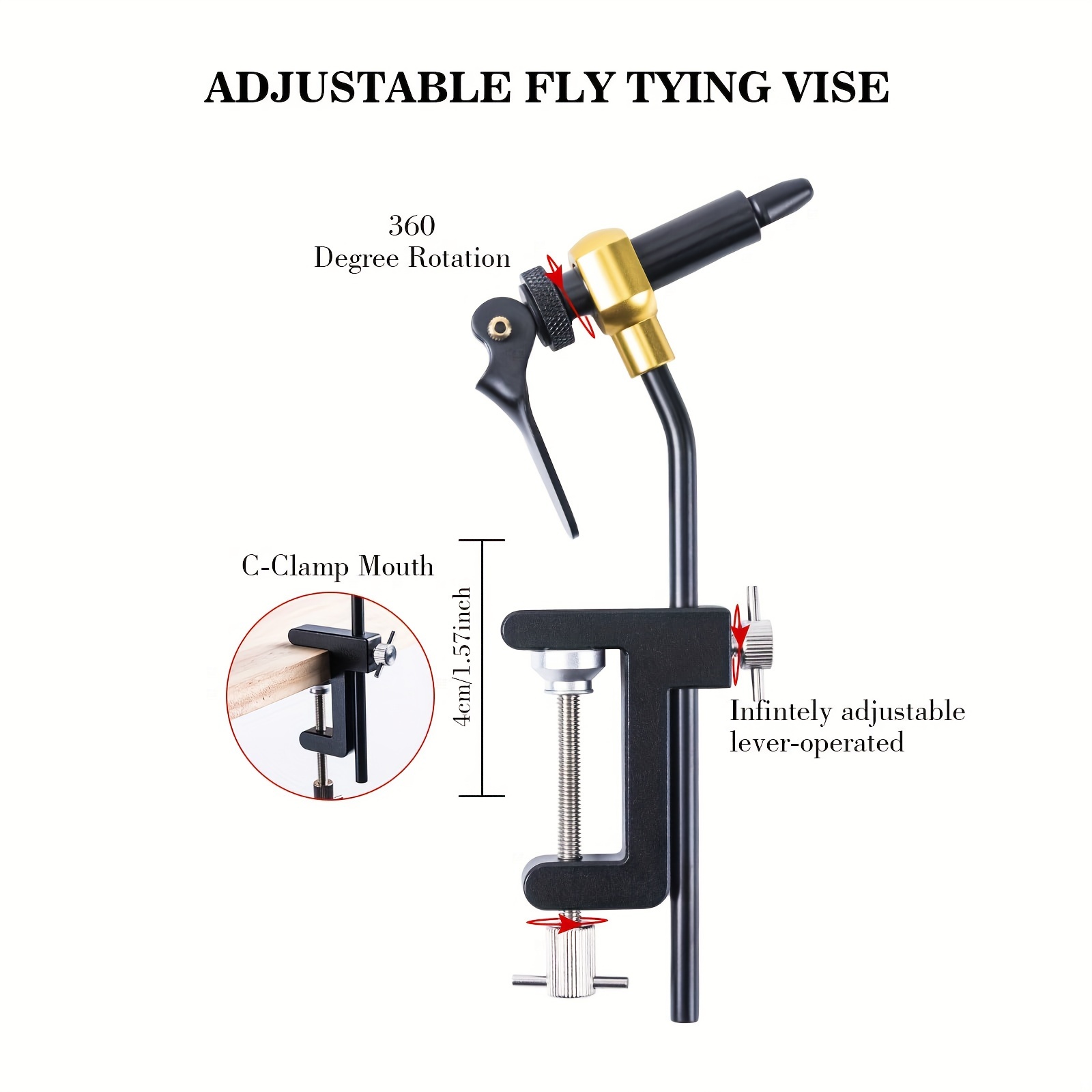 * Fly Tying Tools Kit, Fly Tying Vise, Bobbin Holder, Threader, Needle,  Whip Finisher, Scissors, Fishing Tool For Beginner