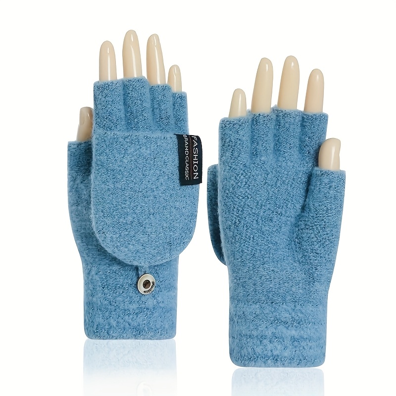 TEMU Unisex Winter Gloves, Warm Ted Fingerless Gloves, Half-finger Gloves, Gloves, Thickened Winter Gloves