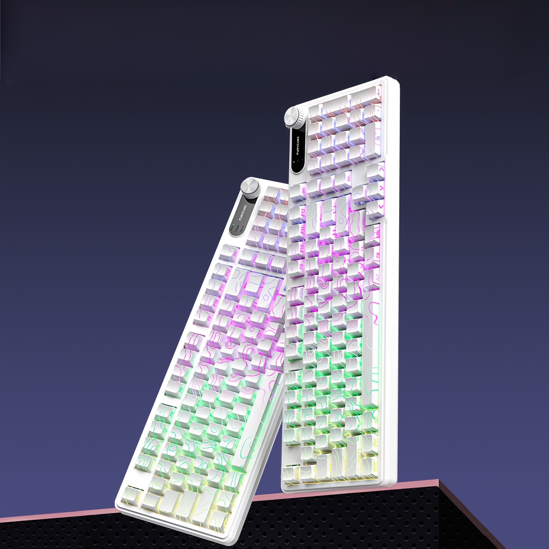 TEMU Klzo's Latest Wireless Bluetooth Mechanical Silent Keyboard, Featuring With Support For Bluetooth/2.4g/type-c Connections. Built--absorbing