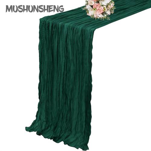 1pc bohemian cheesecloth table runner solid rectangular table runner 90x180cm 90x300cm 90x400cm wedding ceremony birthday party cake table decor romantic banquet decoration