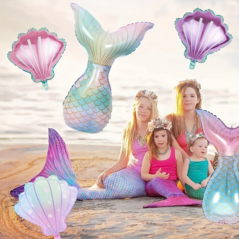 Mermaid Birthday Party Decorations Mermaid Tail Balloons Sea - Temu