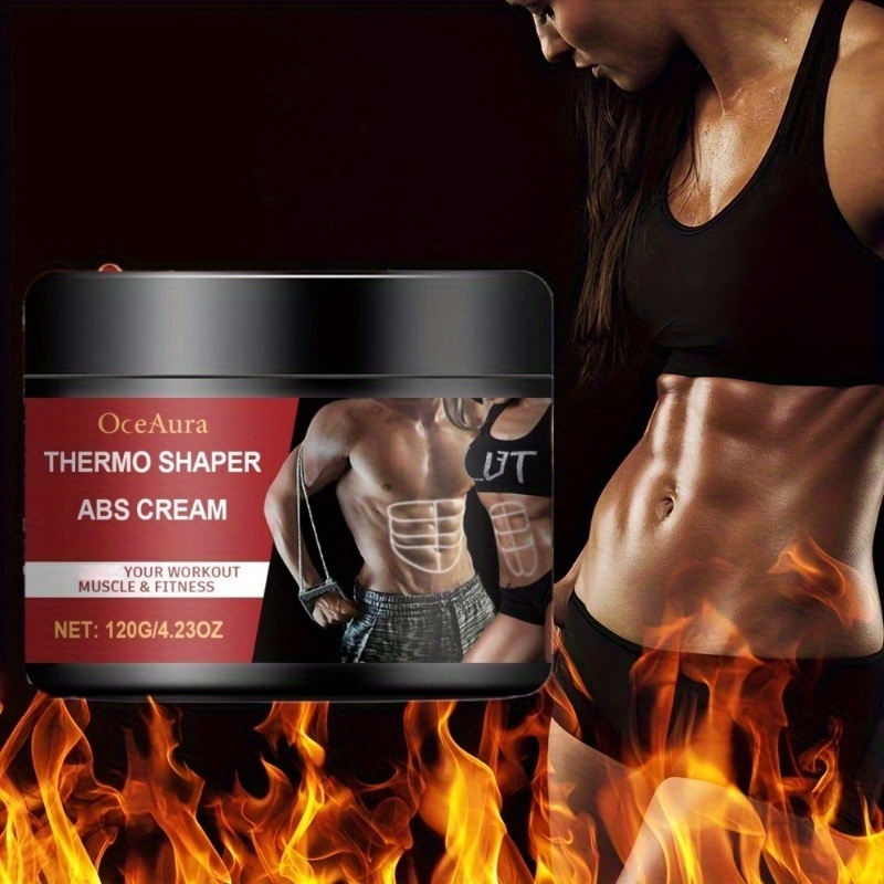 Thermogenic Body Massage Cream for Men & Women - Tightens & Moisturizes Light Beige on Belly, Thighs, Buttocks, Arms - All Light Beige Types, Gym & Post-Workout Use