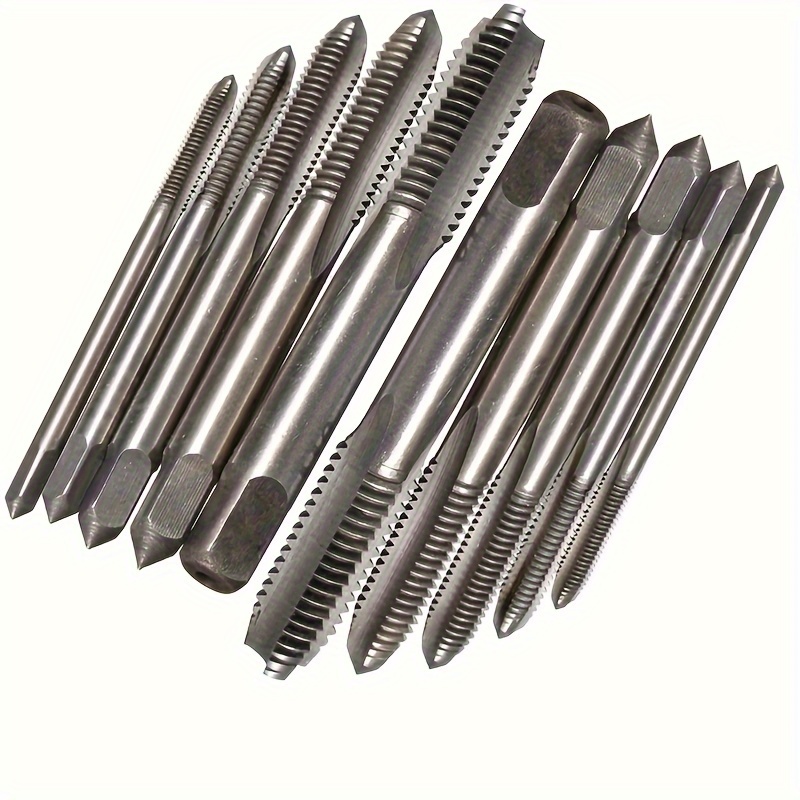 

Steel Thread Tap Set, 10pcs - Spiral Point Straight Fluted Screw Thread Metric Plug Hand , Precision M3 M4 M5 M6 M8 Sizes