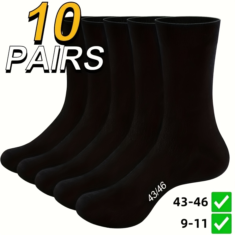 Image of 4/10 Pairs Dress Socks Size 43-46, Thin And Lightweight, Suitable For Office Business Comfortable Casual Tube Socks, Men's Size 9-11 Best Gift For Parents