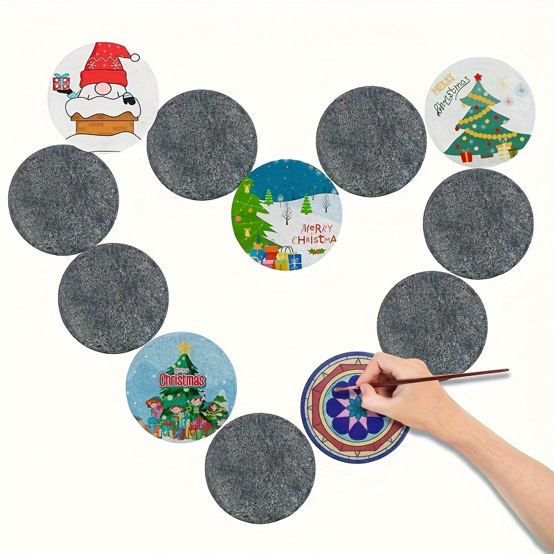 

5-piece Large 3" Grey Round Painting Rocks - Smooth, Flat Natural Stone For Arts & Crafts