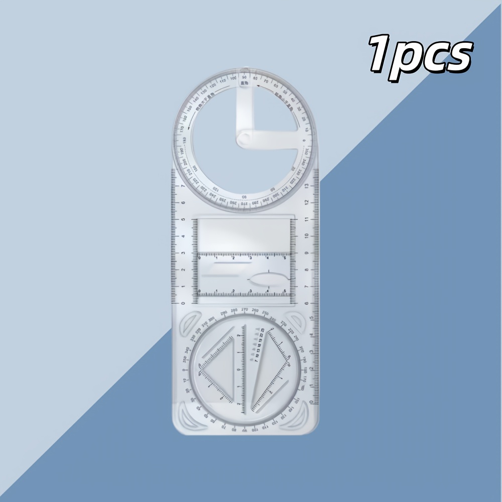 Image of Multifunctional Rotating Geometric Ruler For Drawing Circles And Measuring , Transparent Ruler For High School Students' Math Studies, Function Drawing, , Parabolas, And Design Graphics