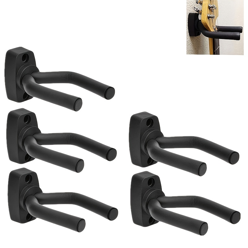 TEMU Lot de 5 supports muraux pour instruments, support mural pour guitare avec jeu complet de vis, installation facile, pour accrochage mural à ,