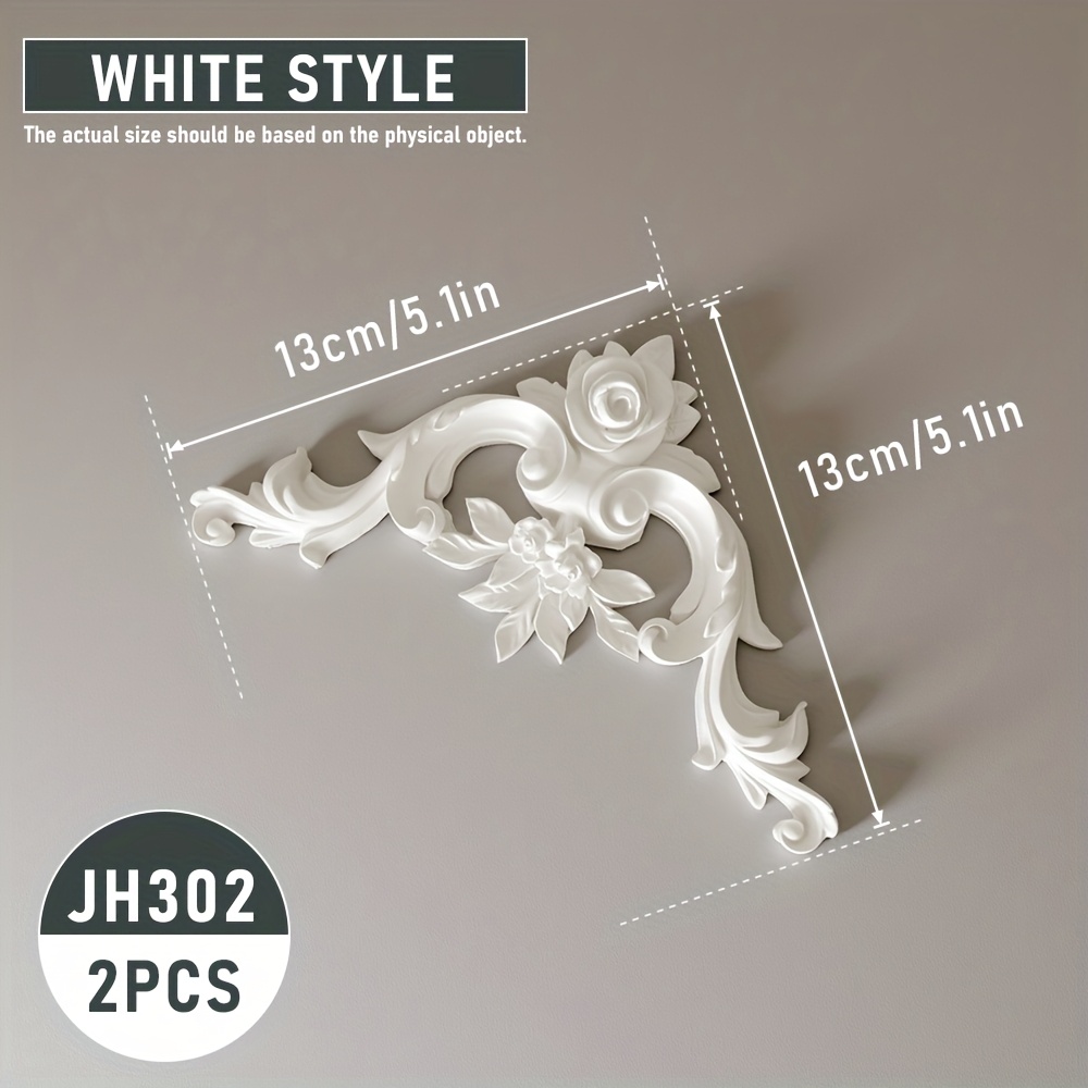 TEMU 2 piezas de flores decorativas para techo/pared estilo , panel de pared de espuma de poliuretano , diseño de tallado hueco, se puede pintar con