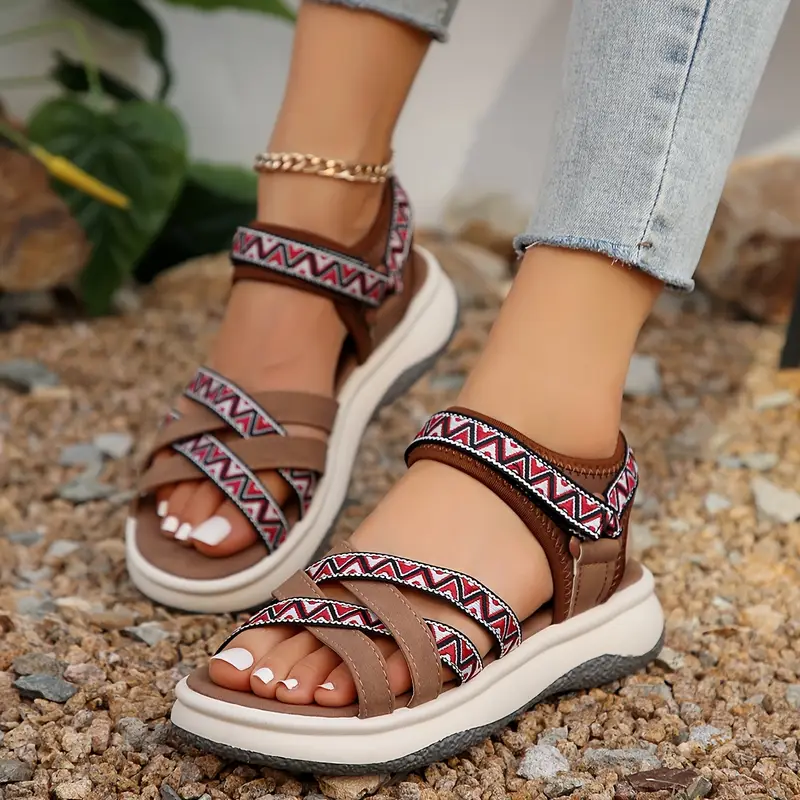 womens summer casual platform wedges open toe cross strap sandals with closure man made upper inner rubber sole heel with north america european special from details 8