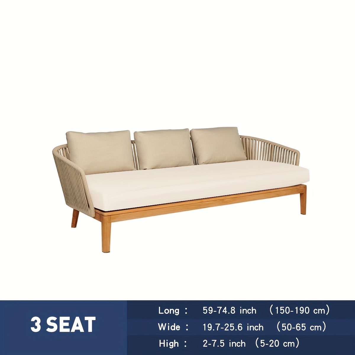 TEMU 1pc Stretch Outdoor Courtyard Sofa Cover Semi-enclosed Sofa Case Single -person Cushion Cover And Backrest Cover