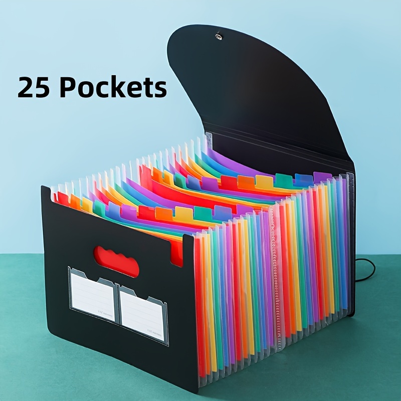 

1pc 25 Pockets A4 Accordion Folder, 25-grids Multi-functional Flip Folder, Office File Storage Bag, Student Paper Test Organizer Bag, Back To School Supplies, Office Supplies Art Supplies