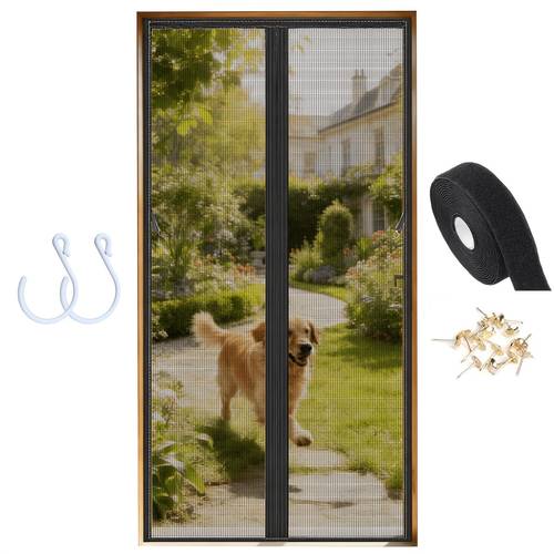 magnetic insect proof balcony door very durable anti stronger magnets widened strap on door head non shortenable with hook