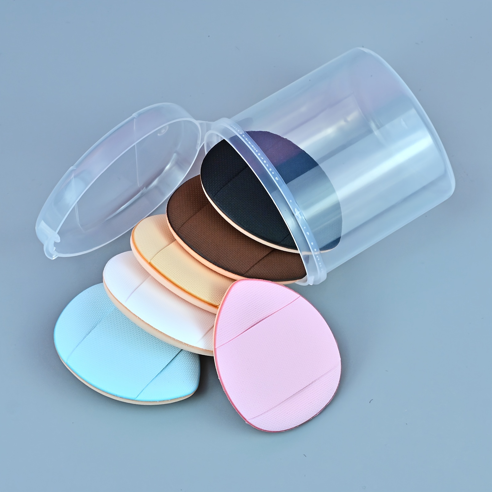 6-piece Mini Puff With Box, Travel Portable Finger Puff, Thumb Air Cushion Concealer Fingertip Small Slippers Puff, Small Size Sponge