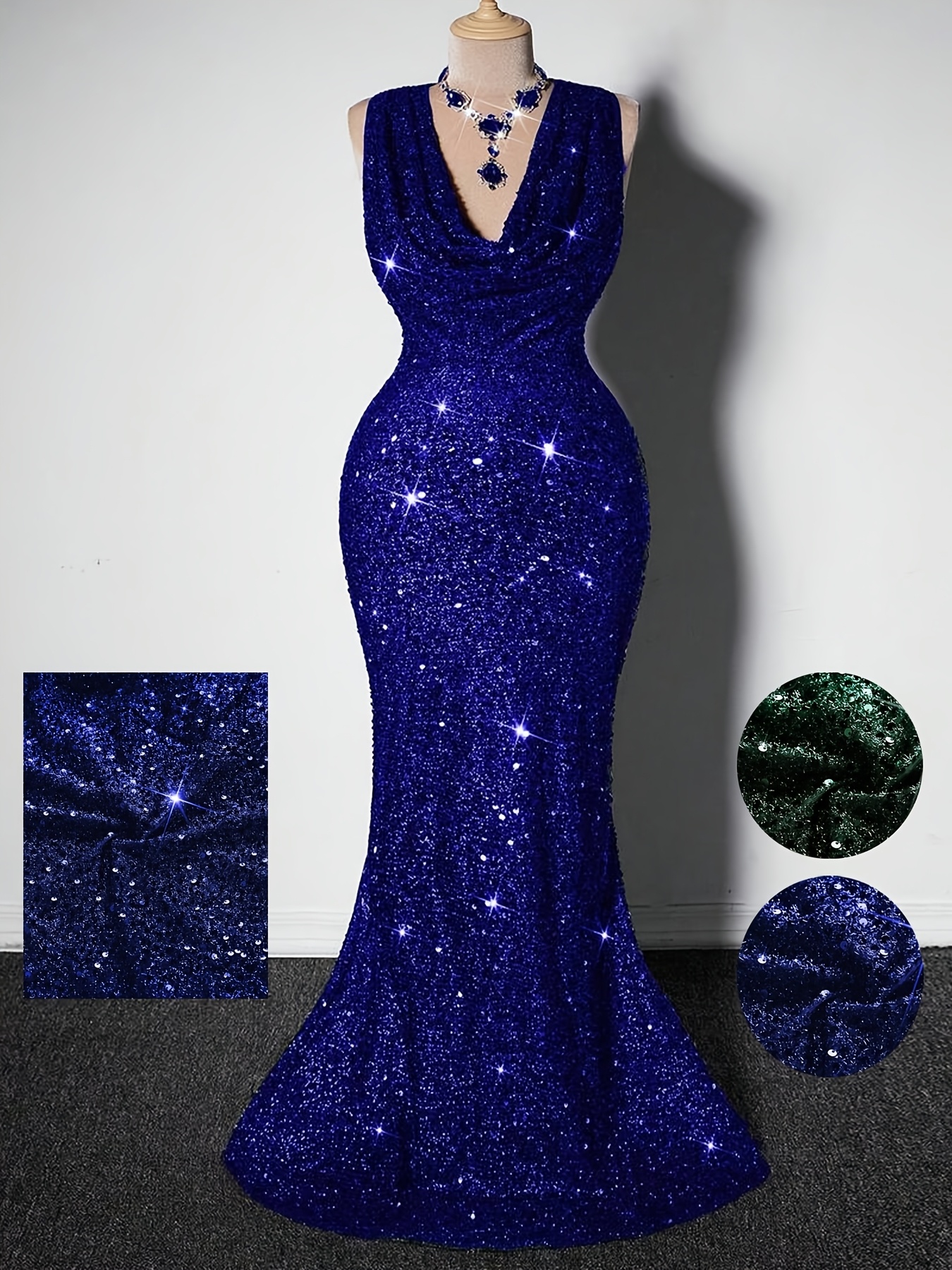 royal blue wedding dress sold on Temu United States