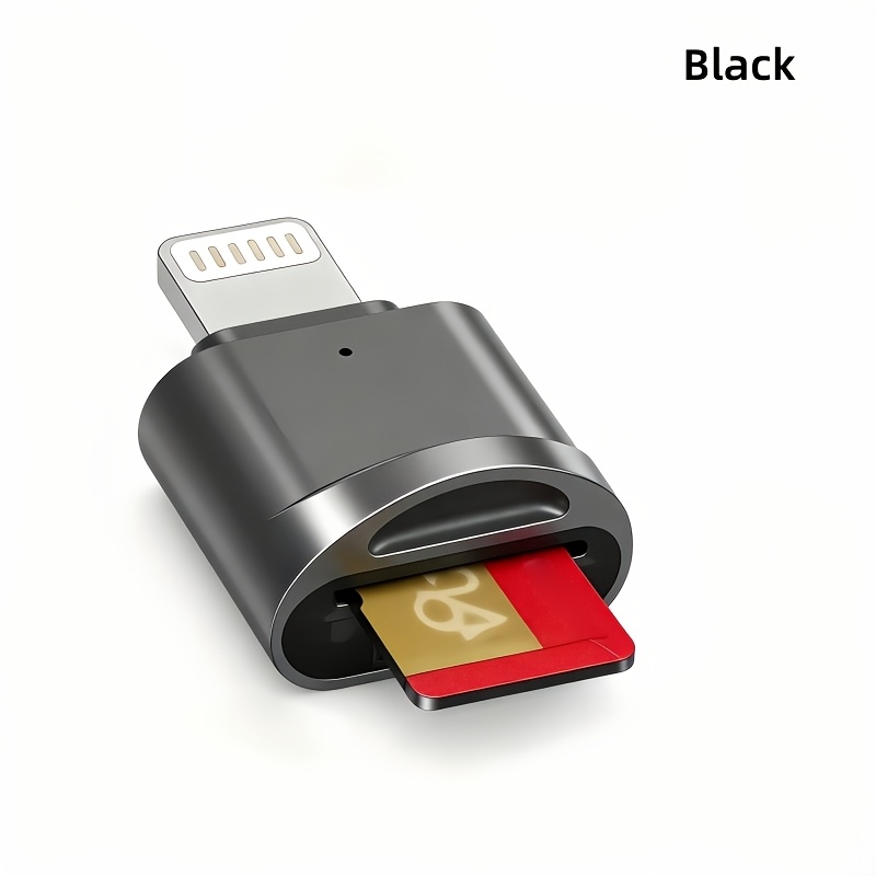 TEMU Lettore di schede da Lightning a SD/TF, mini adattatore OTG per schede di memoria per iPhone 14/13/12/11, trasferimento ad velocit� di foto e