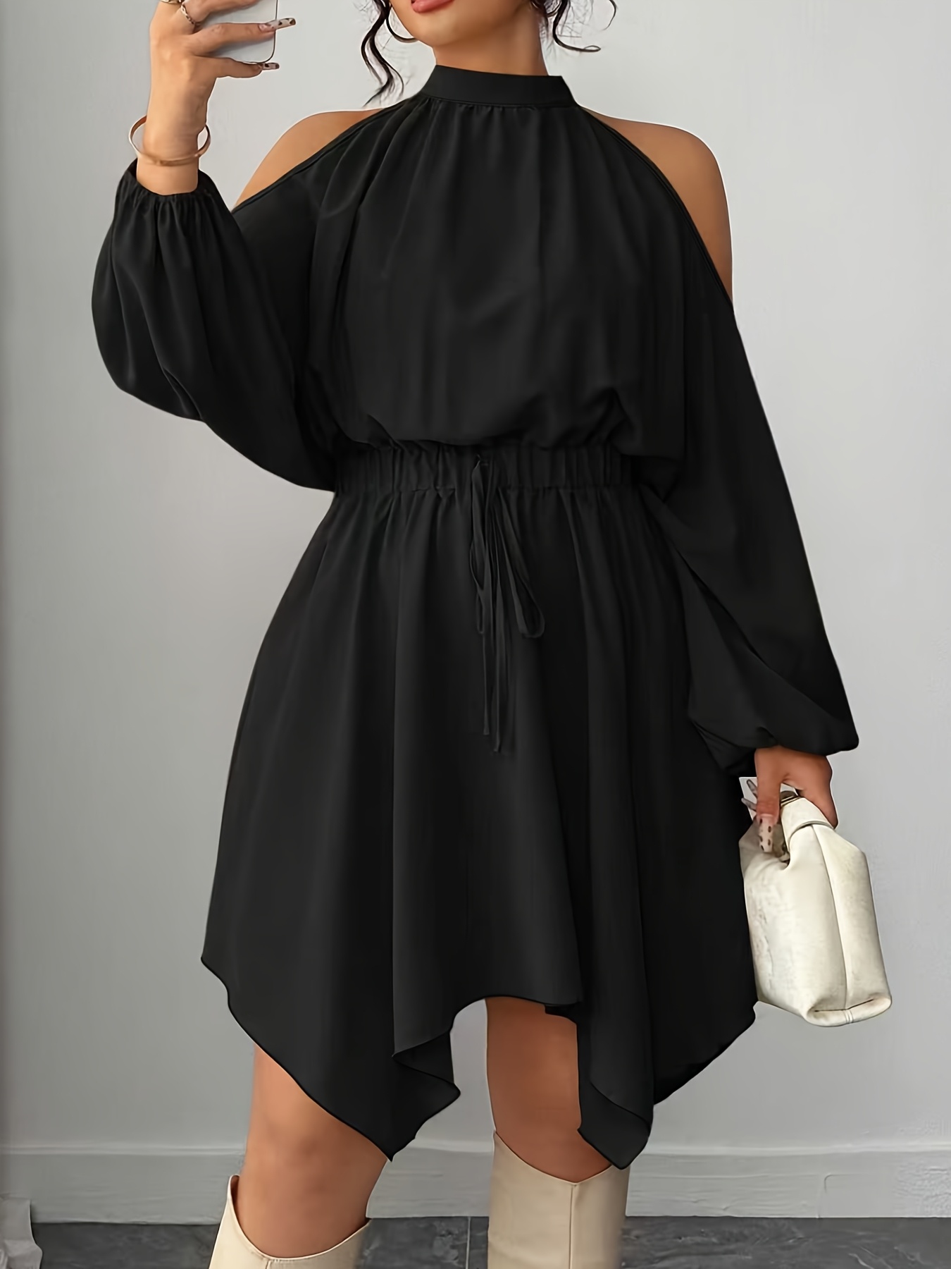 black dress with burgundy boots Black Midi Sheath Dress