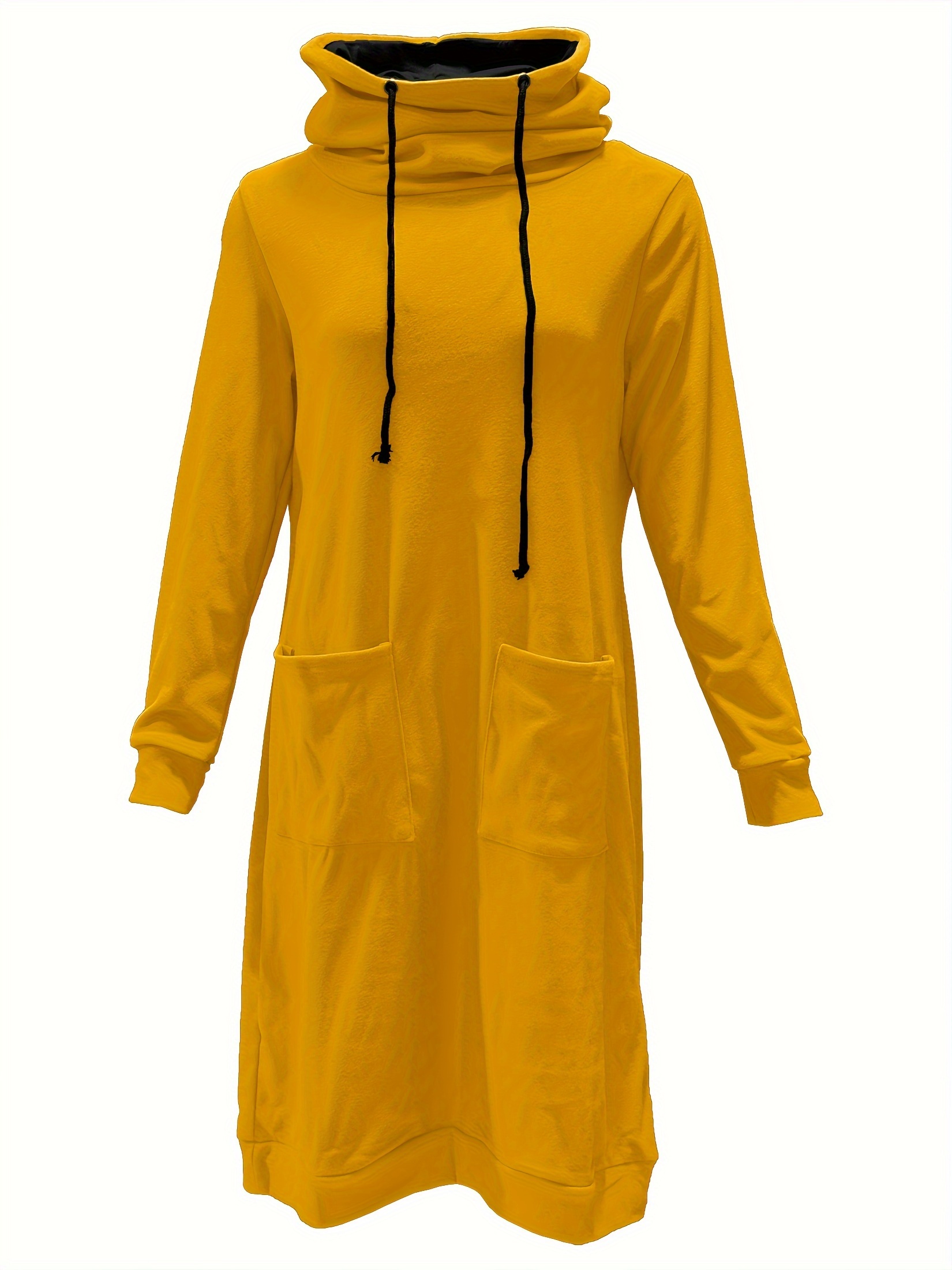 Women's Polyester Long Sleeve High Neck Sweater Dress, Casual Autumn Winter  Outfit For Adults, Machine Washable And Dryable