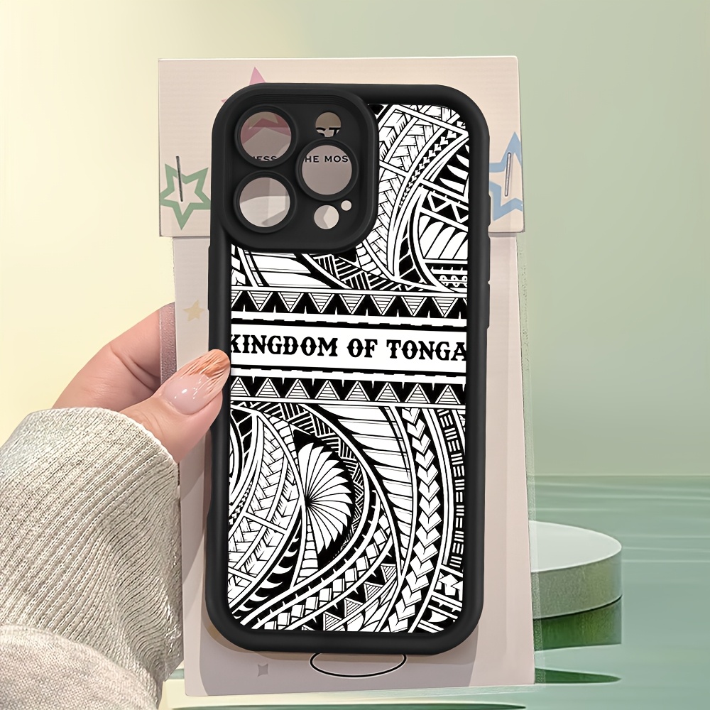 TEMU Phone Case: A High-end Luxurious Anti-drop Matte Printed Phone Case With Tongan-inspired Floral Patterns, Compatible With Iphone 17, 16, 15, 14,