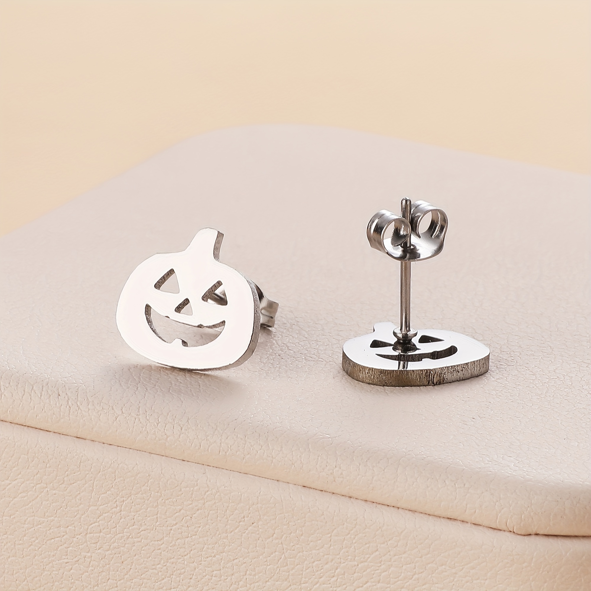 316l Stainless Steel Halloween Pumpkin Women's Stud Earrings
