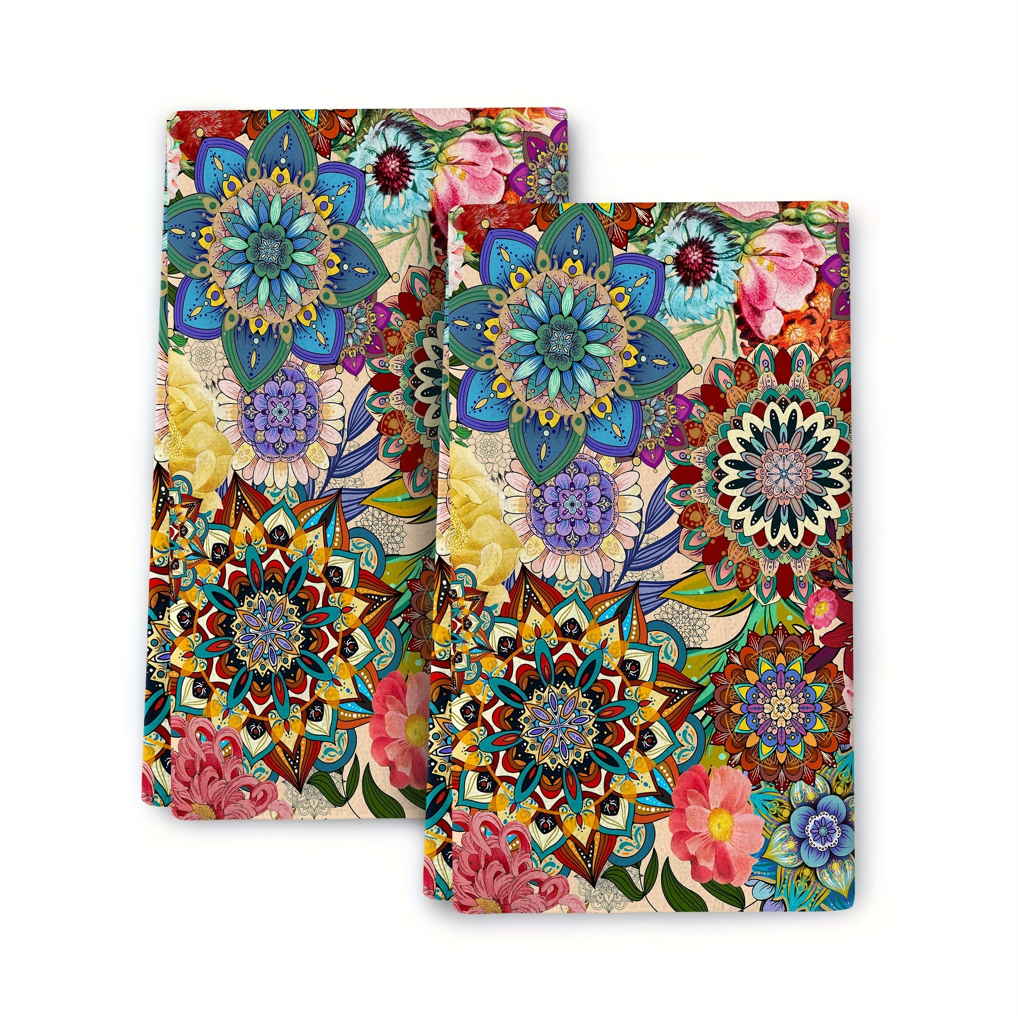 

2pcs Boho Floral Bathroom Decor Hand Towel Set, Soft Absorbent Colorful Flowers Bath Hand Towels For Bathroom Decorative, Hand Towels For Kitchen Home Gym Yoga Spa 18"x26" Decorative Towel