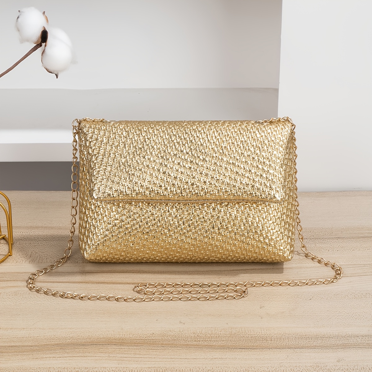 TEMU Women's Crossbody Bag, Mini Golden Shoulder Bag, Chain Bag, Very Suitable For Women, Students, Back To School, Evening Parties, Weddings, ,