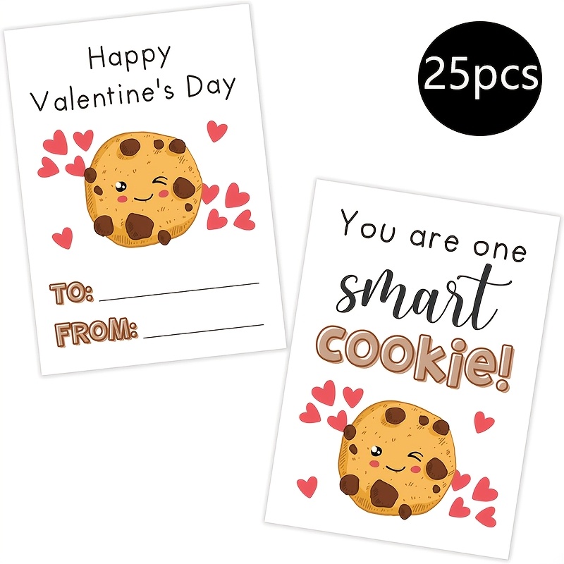 

25pcs Valentine's Day Cards For Classroom Exchange - Fun Cookies & Desserts Design, Boys, Girls, Teens & Adults - Ideal School Party Favors & Gifts