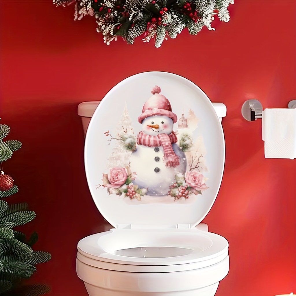 

Christmas Snowman Decal - Reusable, -adhesive Bathroom For