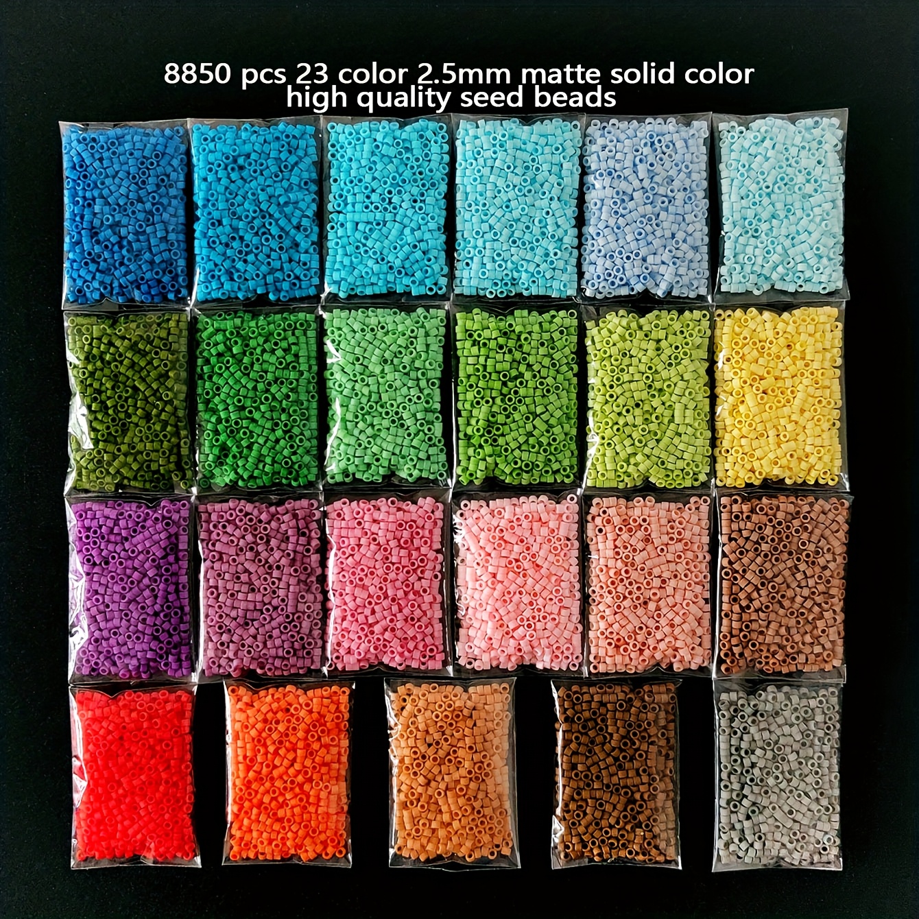 E-shop 8850-teiliges (Delica Beads) Schmuck-Bastelset in mattem Uni-Farben, jede Packung wiegt 5 Gramm, insgesamt 115 Gramm/4,06 Unzen, mit 23 Farben
