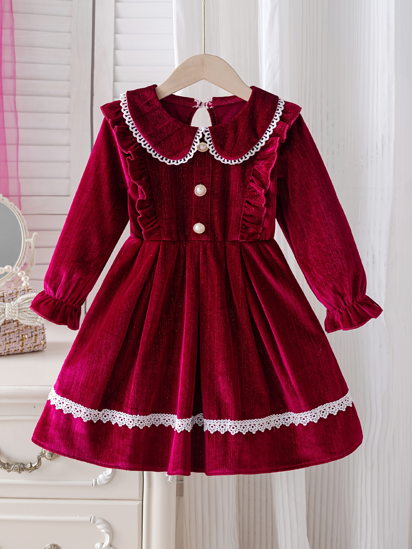 little elegant casual big red dress spring autumn features a - Temu Oman