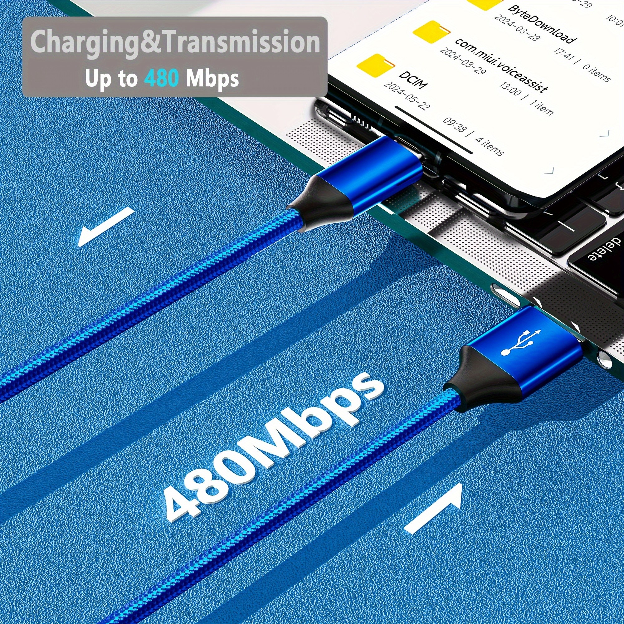 Cablu de date cu încărcare rapidă USB-C, miez de cupru pur de înaltă calitate 60W, 100,58cm/201,17cm, suportă transmisia de date 2.0 (transmisie de până la 480Mbps), compatibil cu Xiaomi, Huawei, Samsung, One Plus Vivo, Oppo, Infinixnote și alte dispozitive cu conexiune C