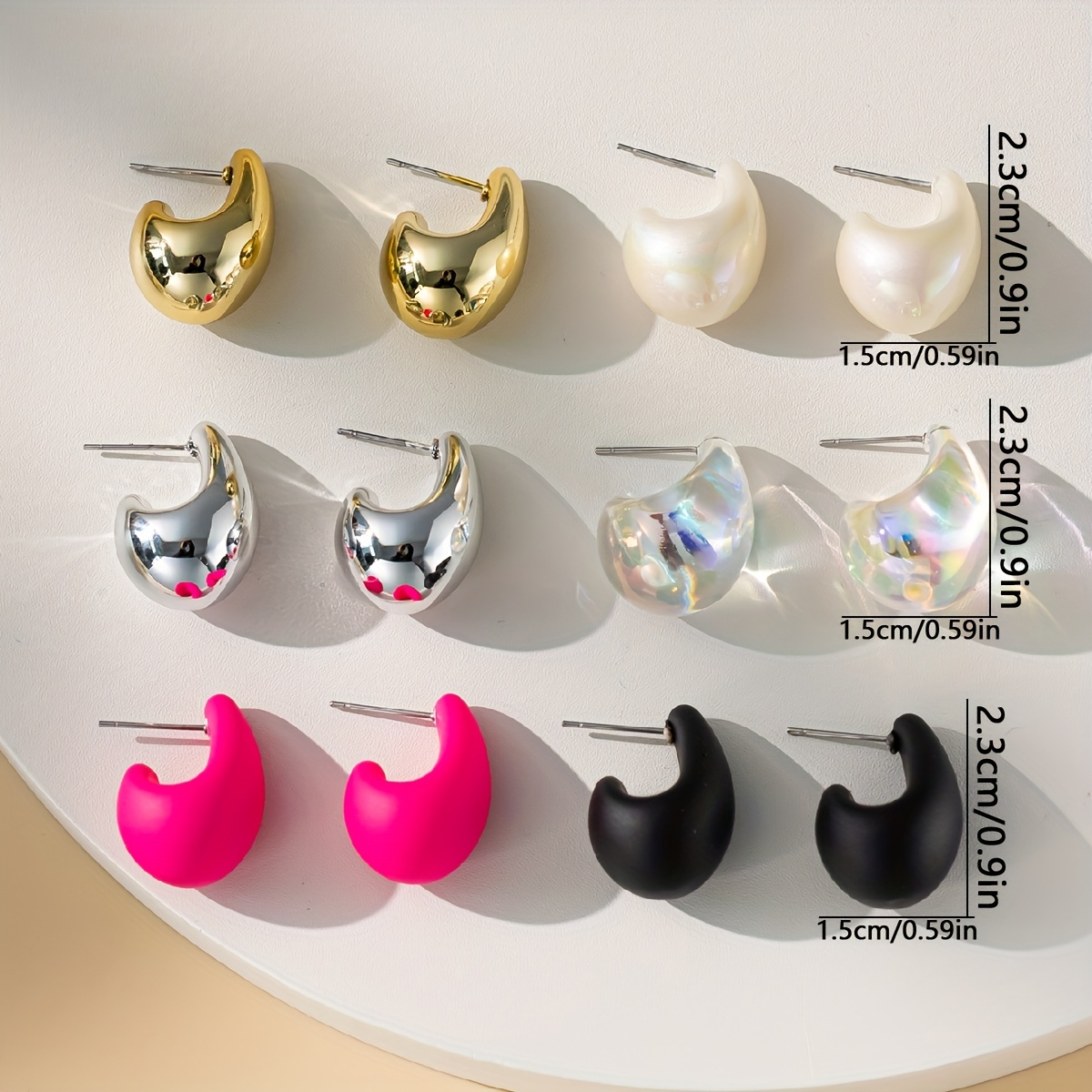 12pcs Boho Dopamine Teardrop Earrings Set Lightweight