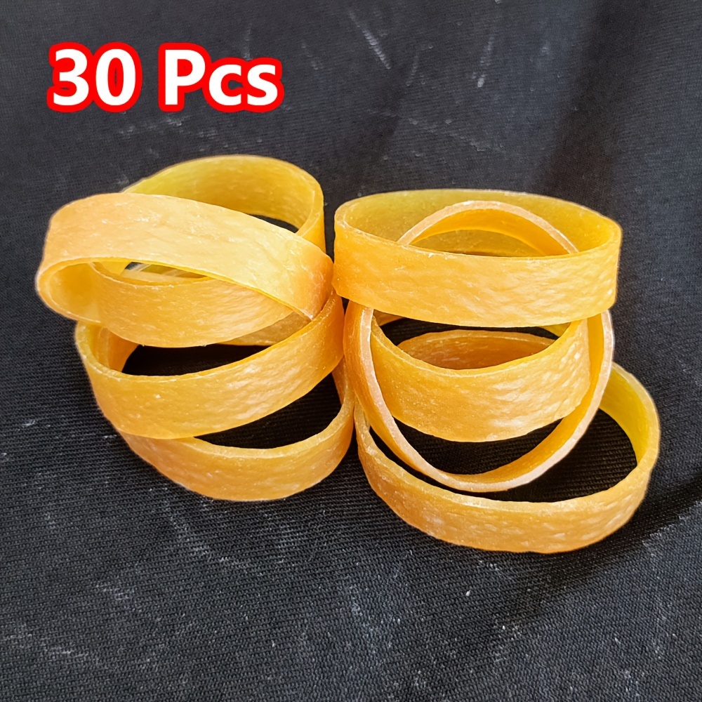 TEMU 30pcs Large Size Rubber Band Yellow Elastic Rubber Bands Rubber Ring Home Kitchen School Office Additions Rubber Ring Packing Supplies