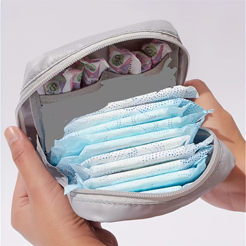 Image of 1pc Large Capacity Fashion Layered Mini Storage Bag - Made Of Polyester, Designed In A , With Mesh Compartments For Tissues , Zipper Closure, In Multiple Colors, Small Makeup Pouch