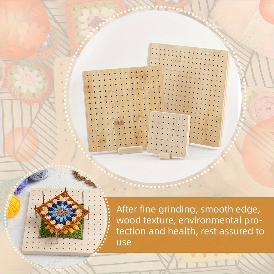 Planche Blocage Crochet Planche De Blocage Crochet Ilauke 20cm En Bambou Avec Épingles Et Tiges En Acier - Kit Complet Planche Blocage Crochet Planche De Blocage Crochet Ilauke 20cm En Bambou Avec Épingles Et Tiges En Acier - Kit Complet