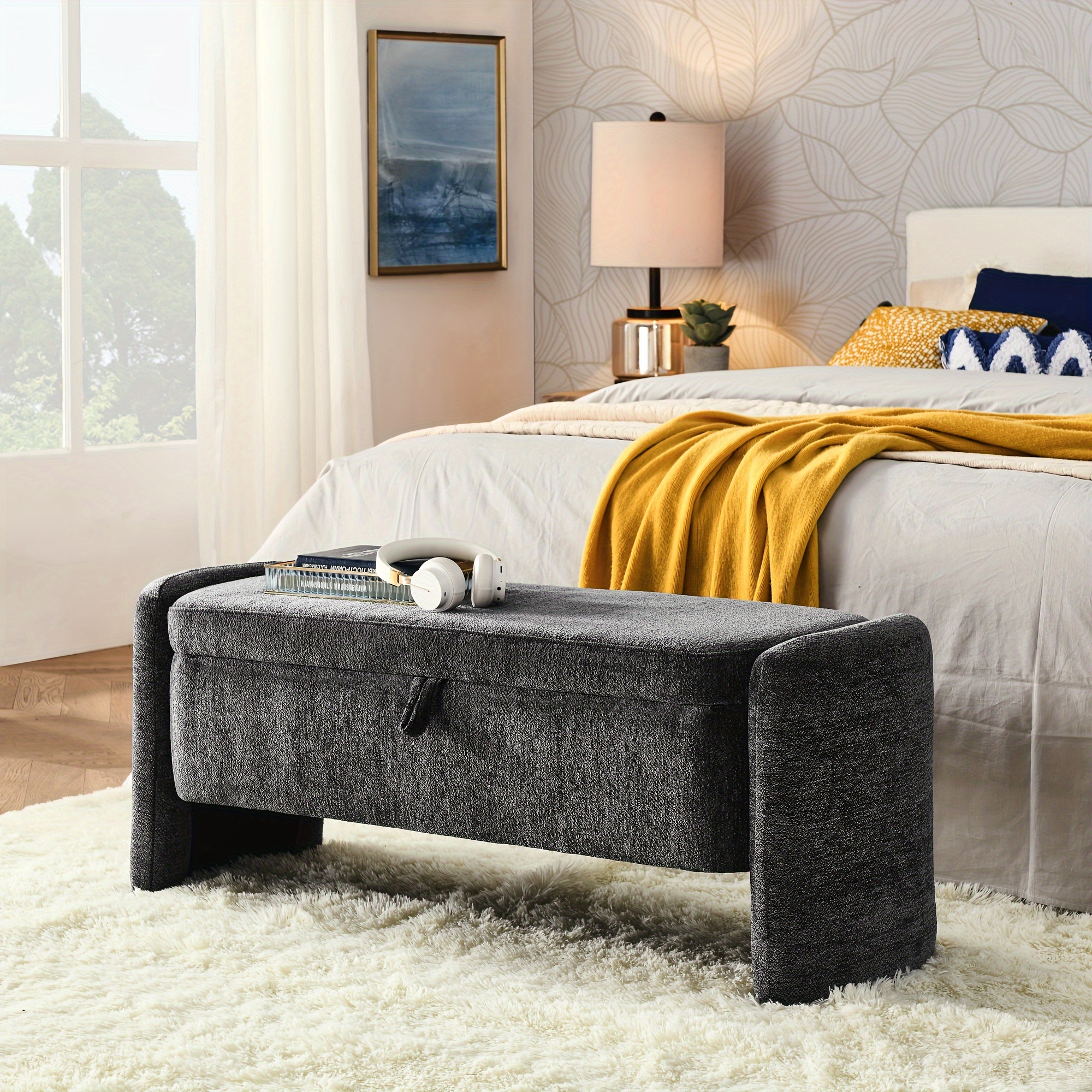 Upholstered Bench Bed Bench Cushion Bedroom Bench NicBex Storage