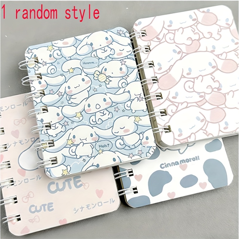 E-shop 1 zufälliges Cinnamoroll-Notizbuch im Ins-Stil-Cartoon-Design, A7 Spiralblock, hochwertiger Mini-Taschennotizblock, Geschenk für Schüler,