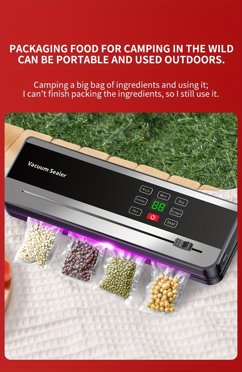 multi function automatic food sealer portable wireless vacuum sealer with manual start pause digital charging display snack bag sealing machine long food preservation for home use compact and design suitable for kitchen and Product details 4