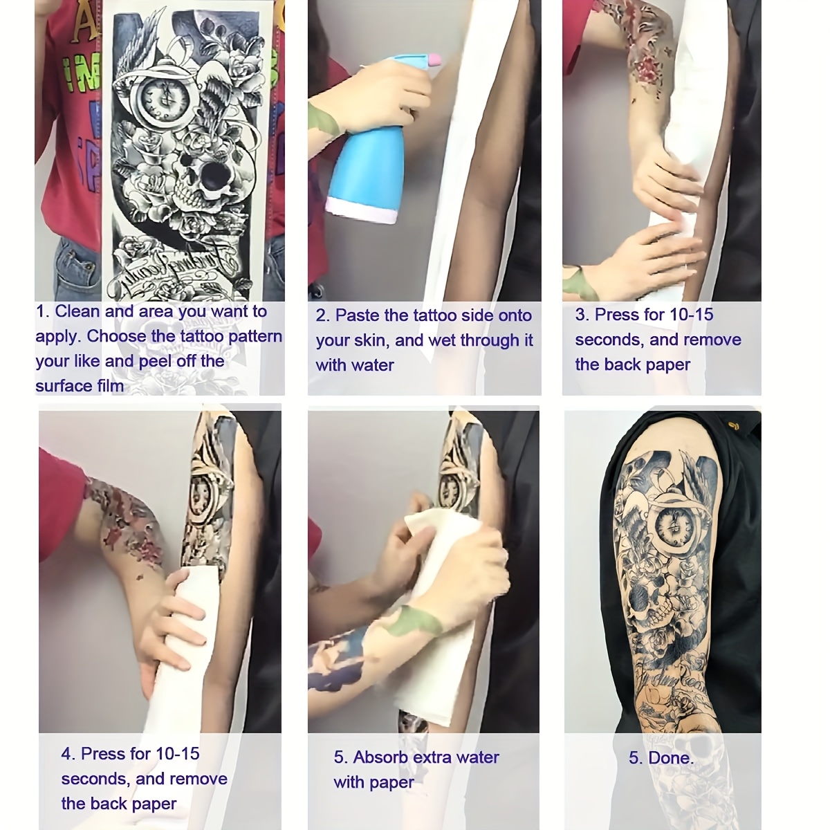 LAROI 66 Blätter Klein Schwarz Temporäre Tattoos  Produktbild-Vorschau 10