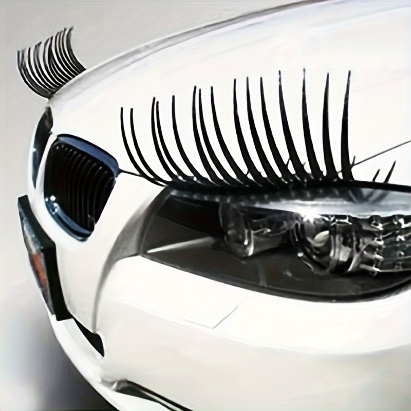 

2pcs Car Eyelash Stickers - Headlights & Decor, Fits All Vehicles, Ideal Christmas Accessory