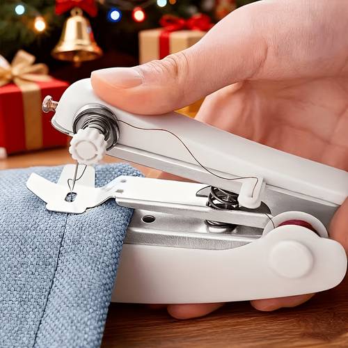 juego de máquina de coser de portátil, 1 mini máquina de coser portátil y 2 regalos - para costura manual simple en casa, colores aleatorios